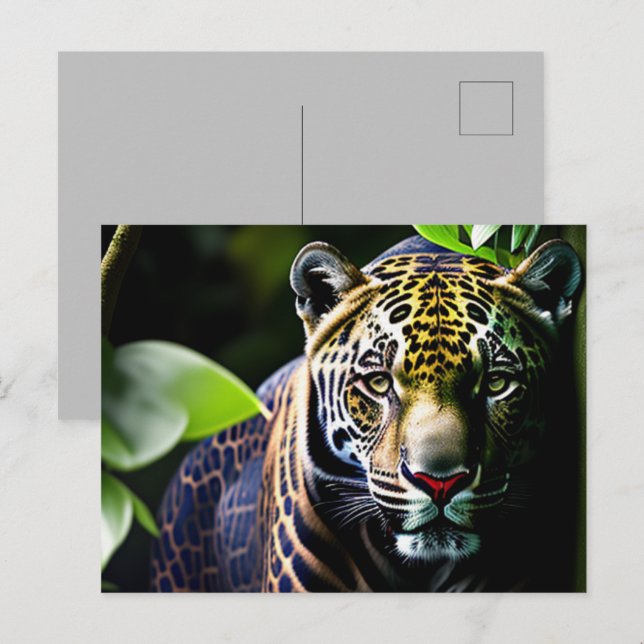 Postal El jaguar - Fierce depredador de la jungla (Anverso / Reverso)