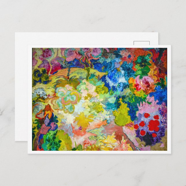 Postal El jardín de flores | Carl Lohse | (Anverso / Reverso)