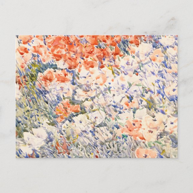 Postal El jardín de la isla por Childe Hassam.  (Anverso)