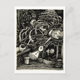 Postal El Jardín de la locura por Brian Benson