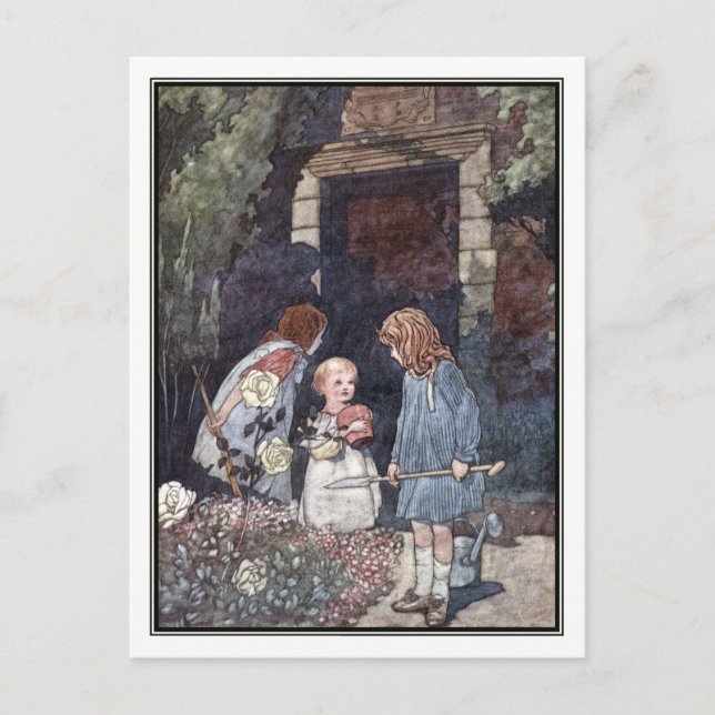 Postal El jardín de los niños de Charles Robinson (Anverso)