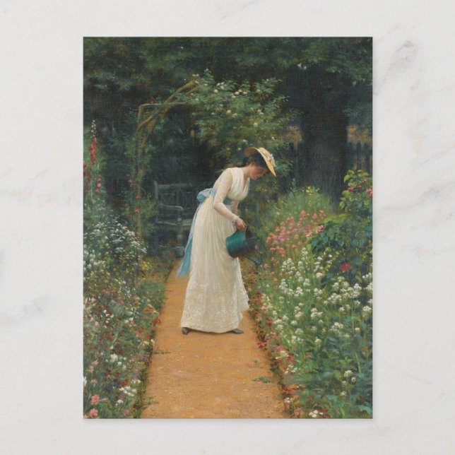 Postal El jardín de mi señora Leighton (Anverso)