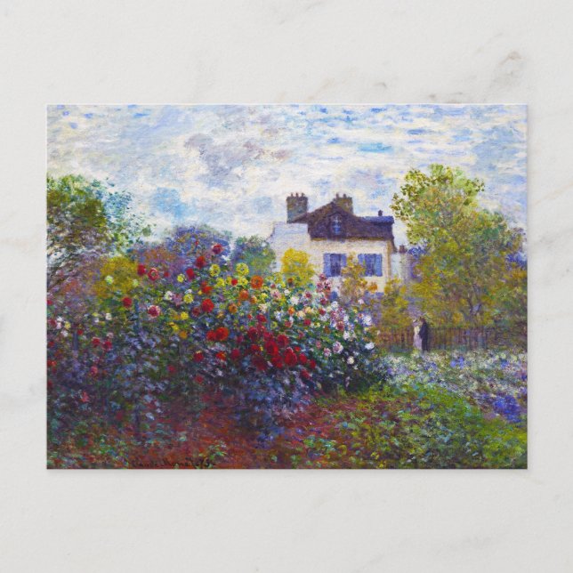 Postal El jardín de Monet en Argenteuil Claude Monet (Anverso)