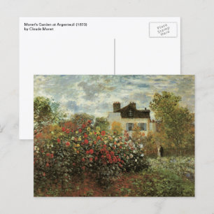 Postal El jardín de Monet en Argenteuil de Claude Monet