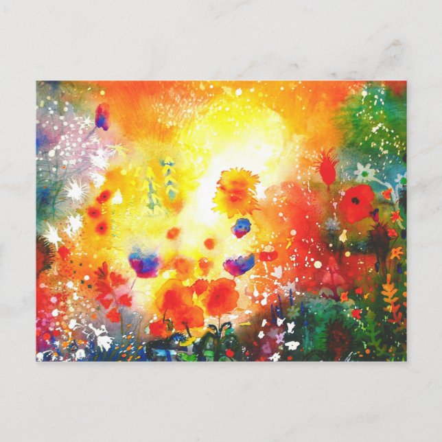 Postal El jardín de verano original. (Anverso)