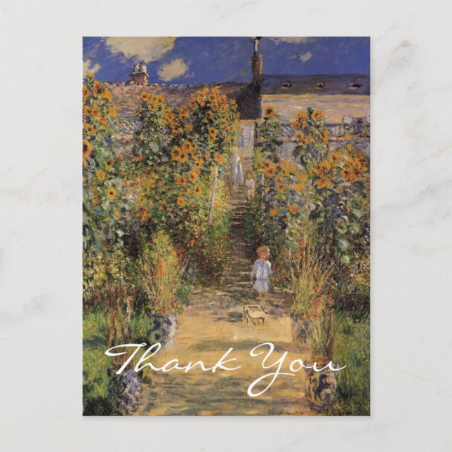 Postal El jardín del artista de Monet en Vetheuil (Anverso)