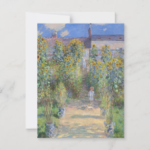 Postal El jardín del artista en Vétheuil, Monet