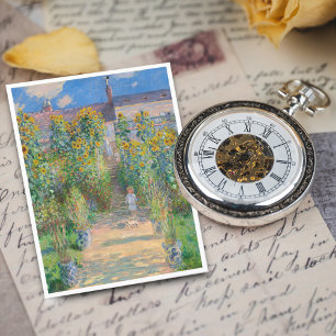 Postal El jardín del artista en Vétheuil por Claude Monet
