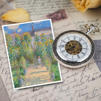 Postal El jardín del artista en Vétheuil por Claude Monet