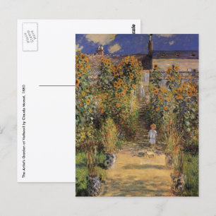 Postal El jardín del artista en Vetheuil por Claude Monet