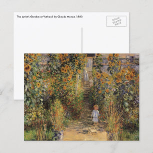 Postal El jardín del artista en Vetheuil por Claude Monet
