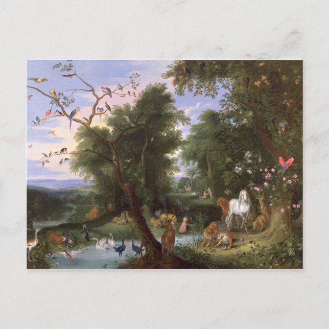 Postal El Jardín del Edén, 1659 (Anverso)