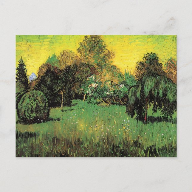 Postal El jardín del poeta de Vincent van Gogh (Anverso)