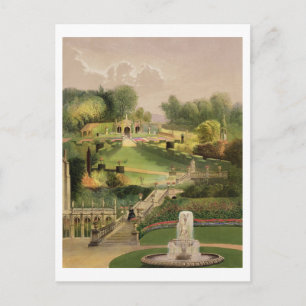Postal El jardín en el lado de la colina, el Castillo Com