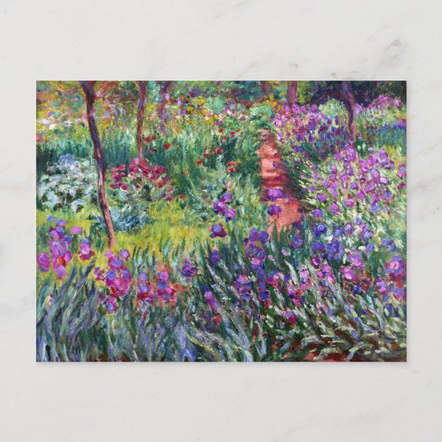 Postal El jardín Iris de Giverny, Claude Monet (Anverso)