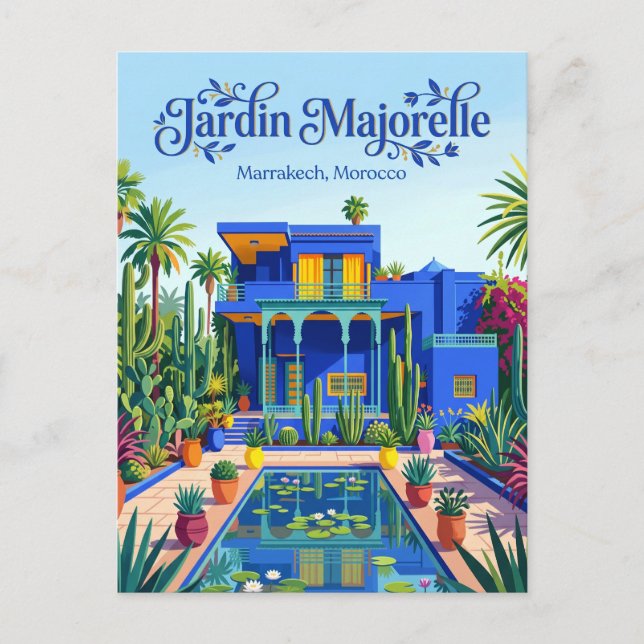 Postal El Jardín Majorelle Marruecos (Anverso)