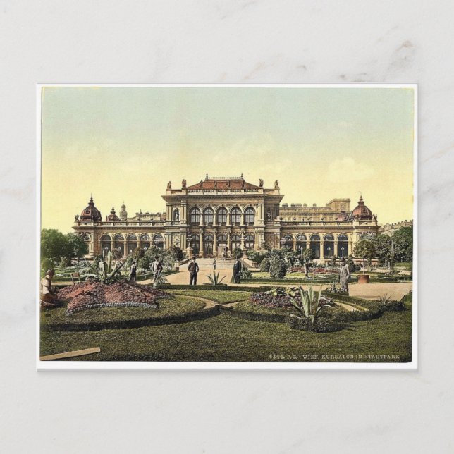 Postal El jardín público y el casino, Viena, Austro-Hunga (Anverso)