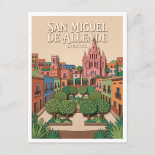 Postal El Jardín y centro histórico colorido