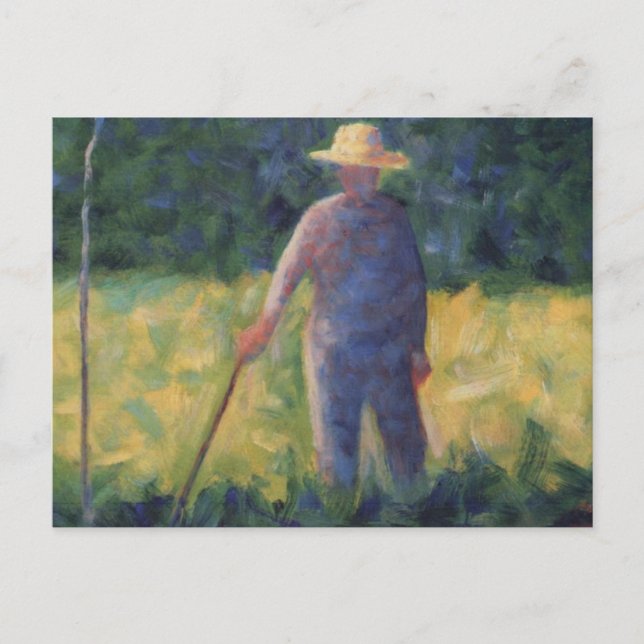 Postal El jardinero - Georges Seurat (Anverso)