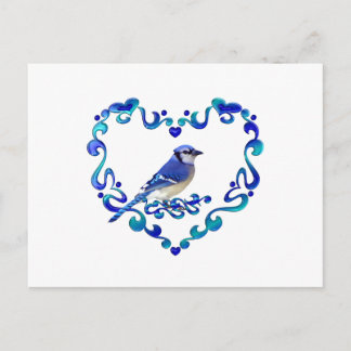 Postal El Jay azul en el Corazón Fancy