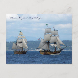 Postal El jefe hawaiano y la dama Washington