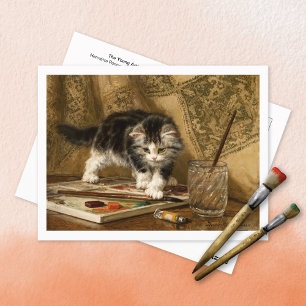 Postal El joven artista Henriëtte Ronner-Knip