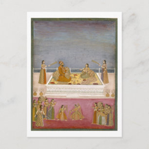 Postal El joven emperador mogol Muhammad Shah en una naut