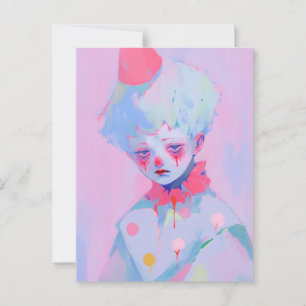 Postal El joven y triste payaso