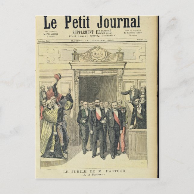 Postal El jubileo de Louis Pasteur en la Sorbona (Anverso)