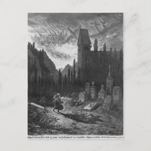 Postal El judío errante en el cementerio