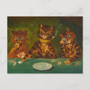 Postal El juego de cartas de Louis Wain