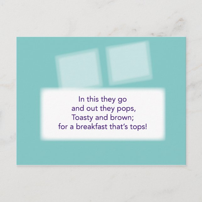 Postal El juego de la caza del tesoro - Pista #4 - Tostad (Anverso)