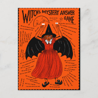 Postal El juego de la respuesta misteriosa de la bruja ve
