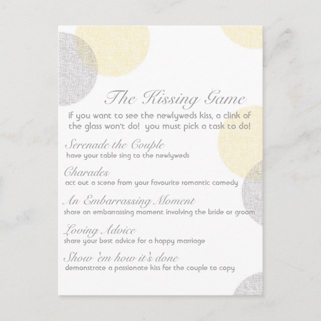 Postal El juego del beso Boda (Anverso)