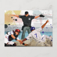 El jugador de béisbol es seguro en el plato de cas