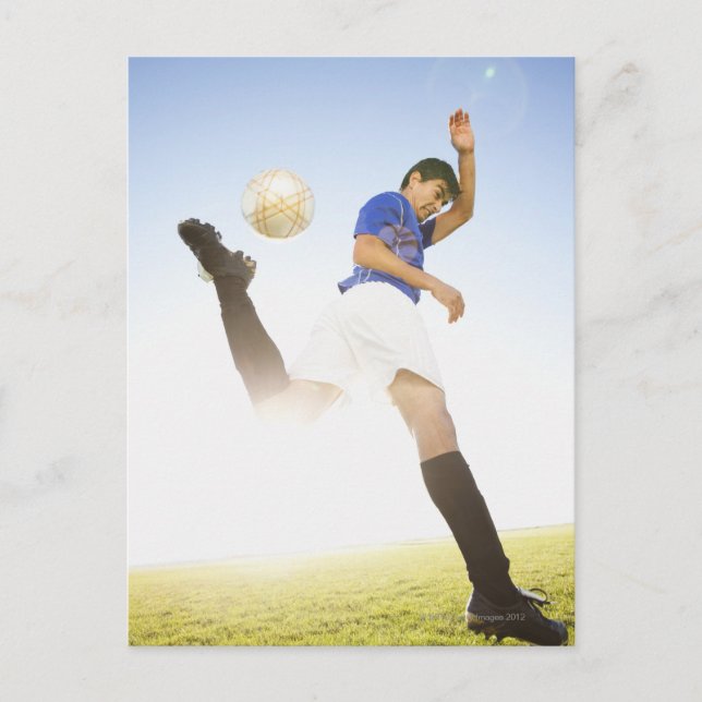 Postal El jugador de fútbol se da el salto (Anverso)