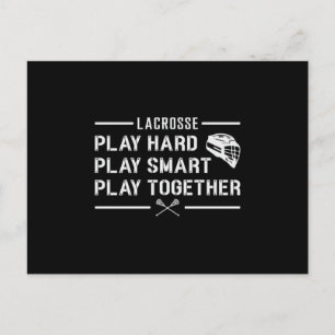 Postal El jugador de Lacrosse Juega al juego duro Smart F