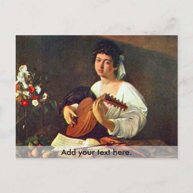 Postal El jugador de Lute (Anverso)