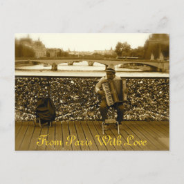 Postal El jugador del acordeón - Pont des Arts, París