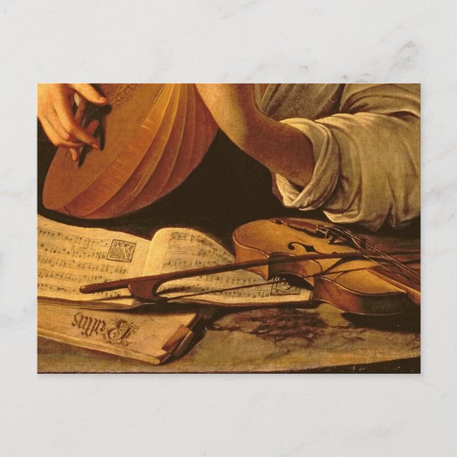 Postal El jugador del laúd, c.1595 (Anverso)