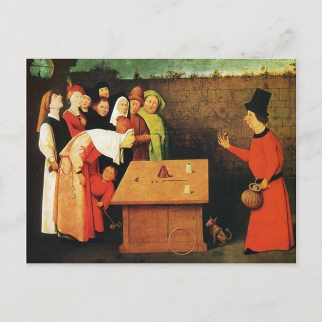 Postal El jurado de Hieronymus Bosch (Anverso)