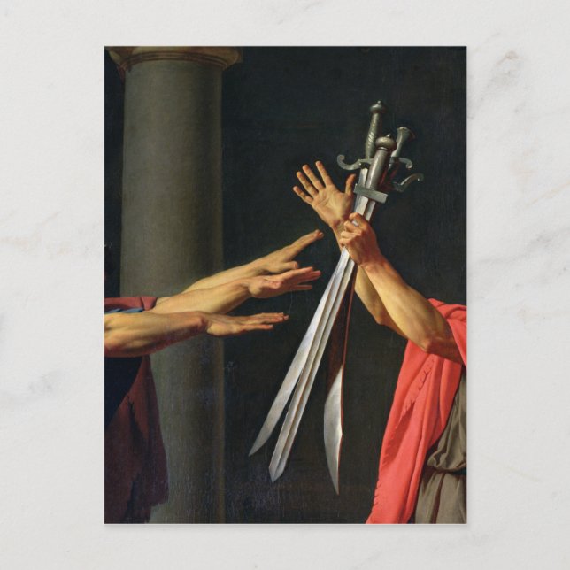 Postal El juramento de Horatii, 1784 (Anverso)