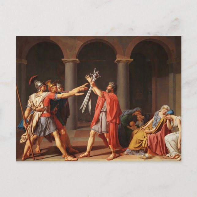 Postal El juramento del Horatii de Jacques-Louis David (Anverso)