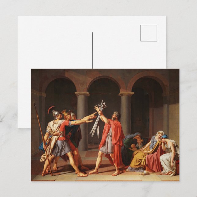 Postal El juramento del Horatii de Jacques-Louis David (Anverso / Reverso)