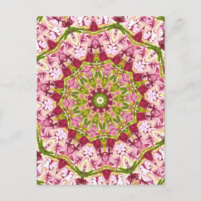 Postal El Kaleidescope rosa y verde de Ola Boo (Anverso)