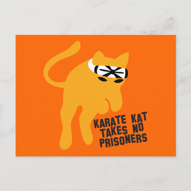 Postal El karate KAT (gato) no toma a ningún preso (Anverso)