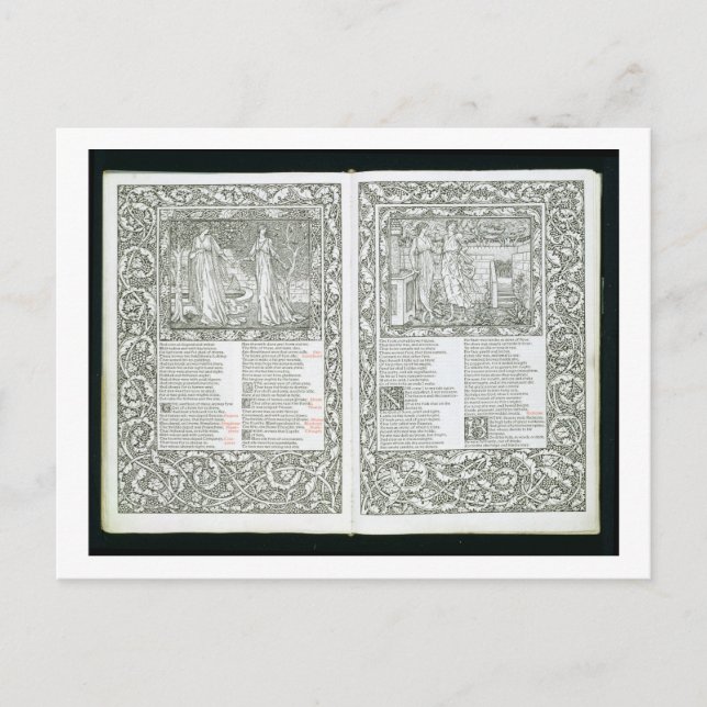 Postal El 'Kelmscott Chaucer', publicado en 1896 por el K (Anverso)