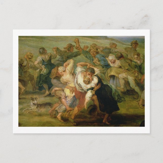 Postal El Kermesse, detalle de los campesinos bailando, c (Anverso)