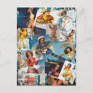 Postal El Kitsch Bitsch : Pin-Up No. 2 de la vaca destrui