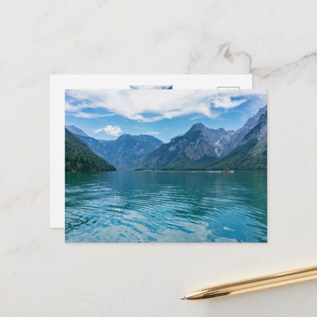 Postal El Königssee en Baviera, Berchtesgaden (Anverso/Reverso In Situ)